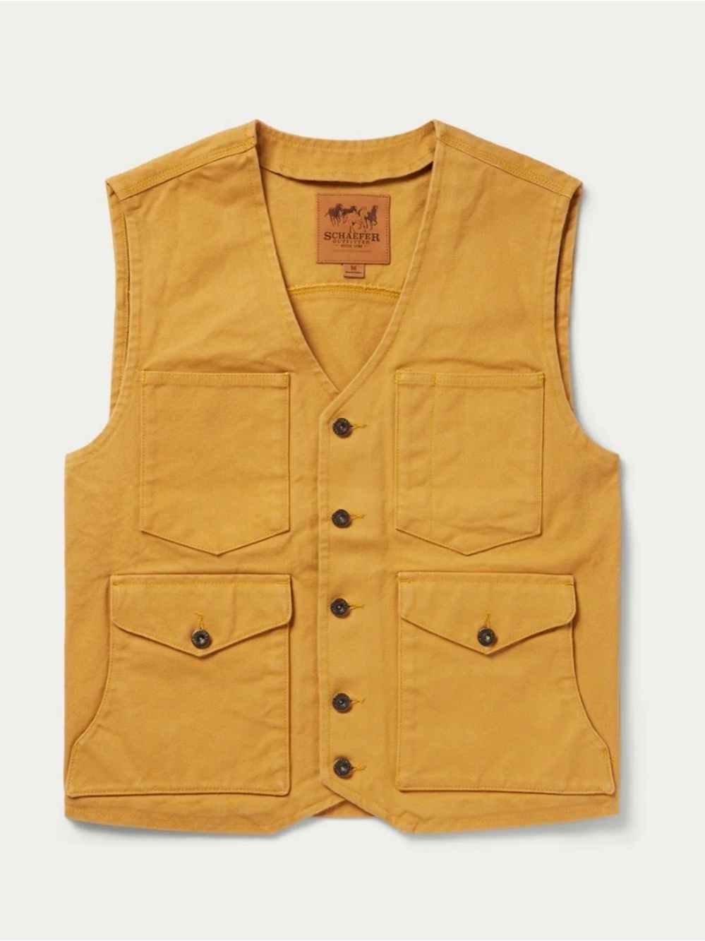 BRUSHCLOTH VEST Gold Workwear Vest with Front Pockets